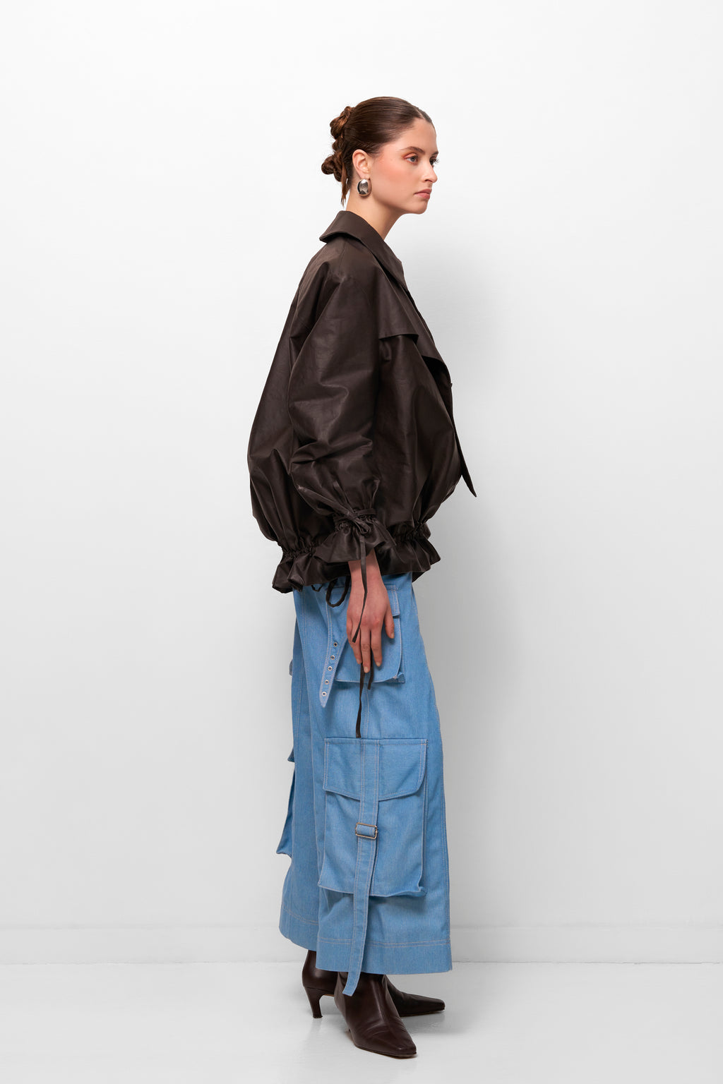 Vegan leather bomber jacket